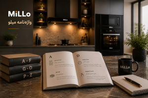 واژهنامه MiLLo شامل اصطلاحات تخصصی لوازم آشپزخانه، تجهیزات توکار و مفاهیم فنی محصولات میلو